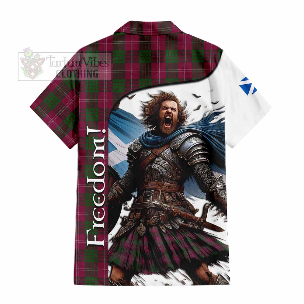 Tartan Vibes Clothing Crawford Crest Tartan Short Sleeve Button Shirt Inspired by the Freedom of Scottish Warrior