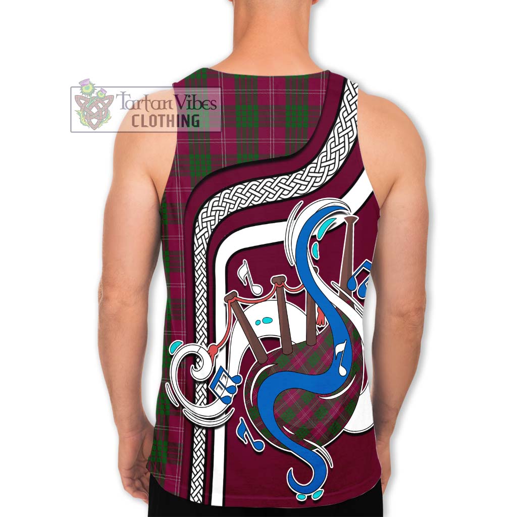 Tartan Vibes Clothing Crawford Tartan Men's Tank Top with Epic Bagpipe Style