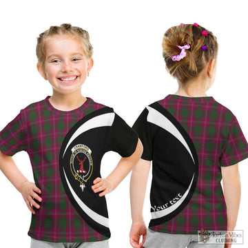 Crawford Tartan Kid T-Shirt with Family Crest Circle Style