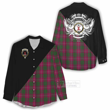 Crawford Tartan Women's Casual Shirt with Family Crest and Military Logo Style