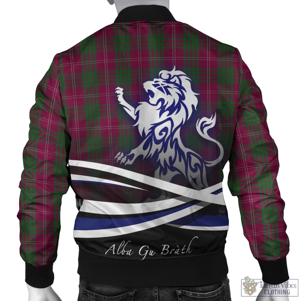 Tartan Vibes Clothing Crawford Tartan Bomber Jacket with Alba Gu Brath Regal Lion Emblem