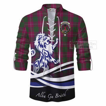 Crawford Tartan Ghillie Kilt Shirt with Alba Gu Brath Regal Lion Emblem