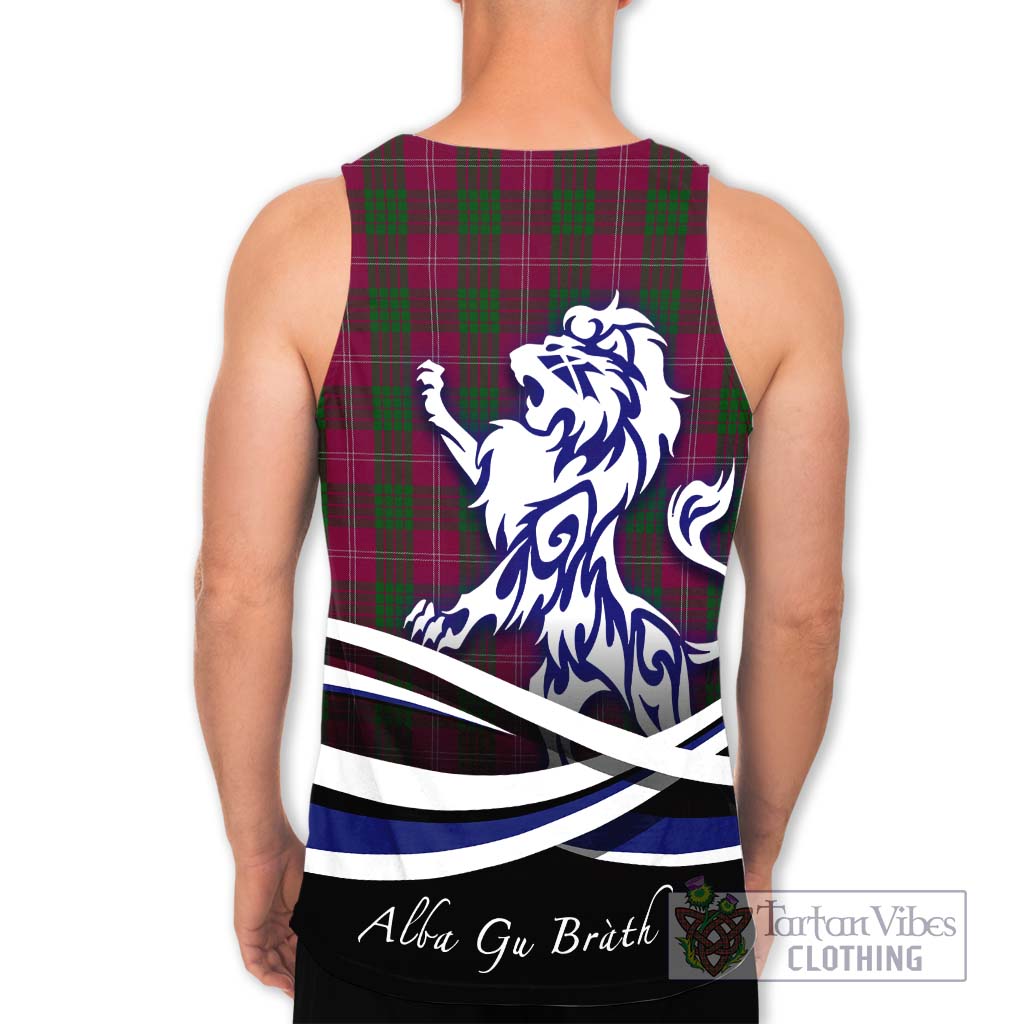 Tartan Vibes Clothing Crawford Tartan Men's Tank Top with Alba Gu Brath Regal Lion Emblem