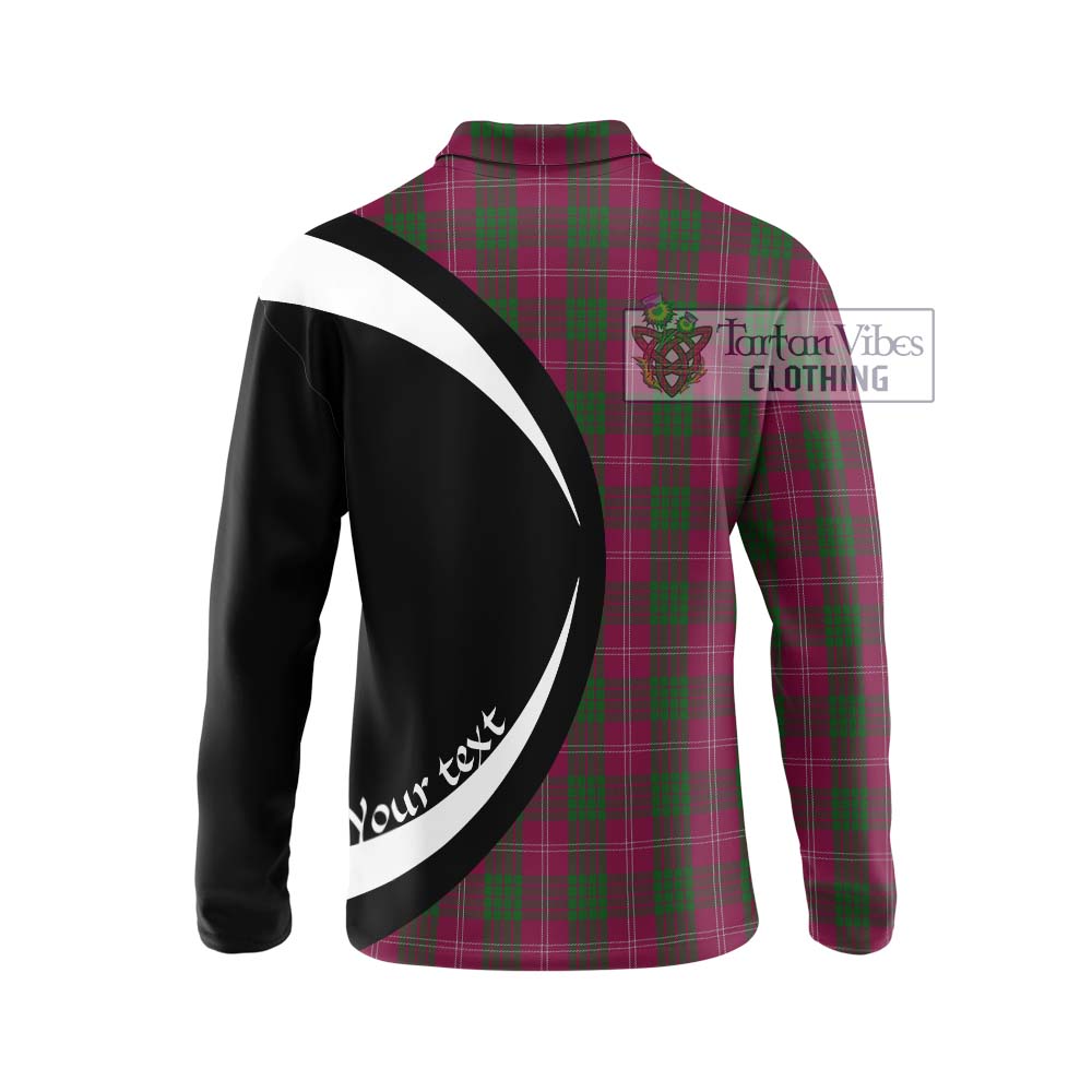 Tartan Vibes Clothing Crawford Tartan Long Sleeve Polo Shirt with Family Crest Circle Style