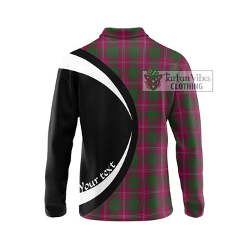 Crawford Tartan Long Sleeve Polo Shirt with Family Crest Circle Style