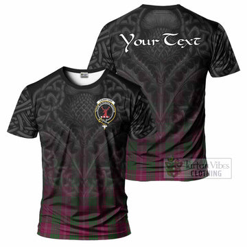 Crawford Tartan T-Shirt with Family Crest Celtic Thistle Vibes