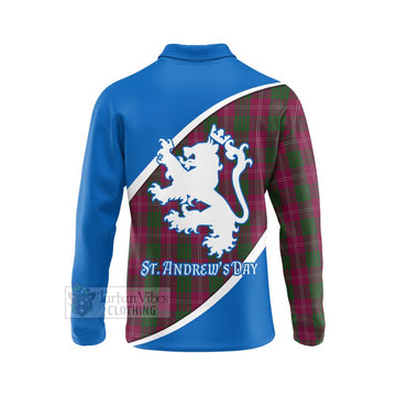 Crawford Family Crest Tartan Long Sleeve Polo Shirt Celebrate Saint Andrew's Day in Style