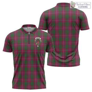 Crawford Tartan Zipper Polo Shirt with Family Crest