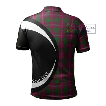 Crawford Tartan Men's Polo Shirt with Family Crest Circle Style