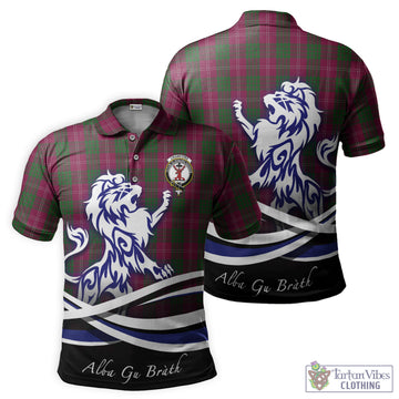 Crawford Tartan Polo Shirt with Alba Gu Brath Regal Lion Emblem