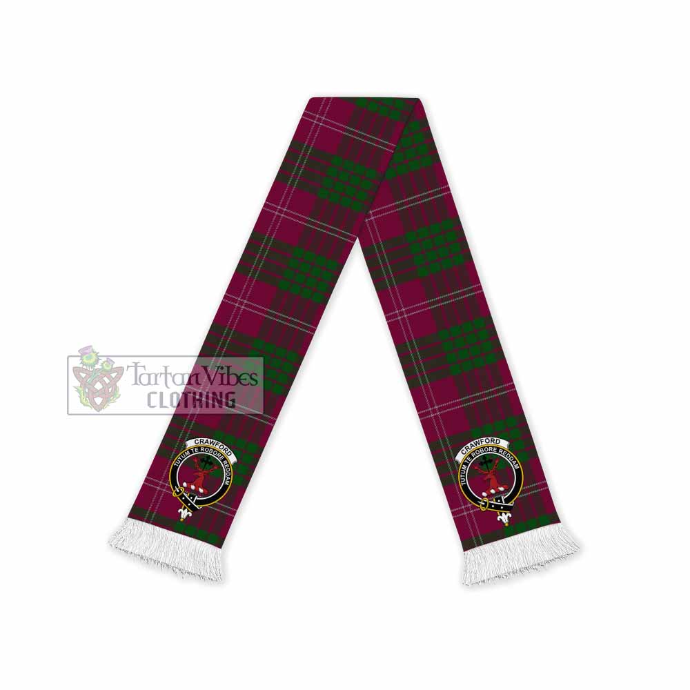Crawford Tartan Ruffneck Scarf with Family Crest - Tartan Vibes Clothing