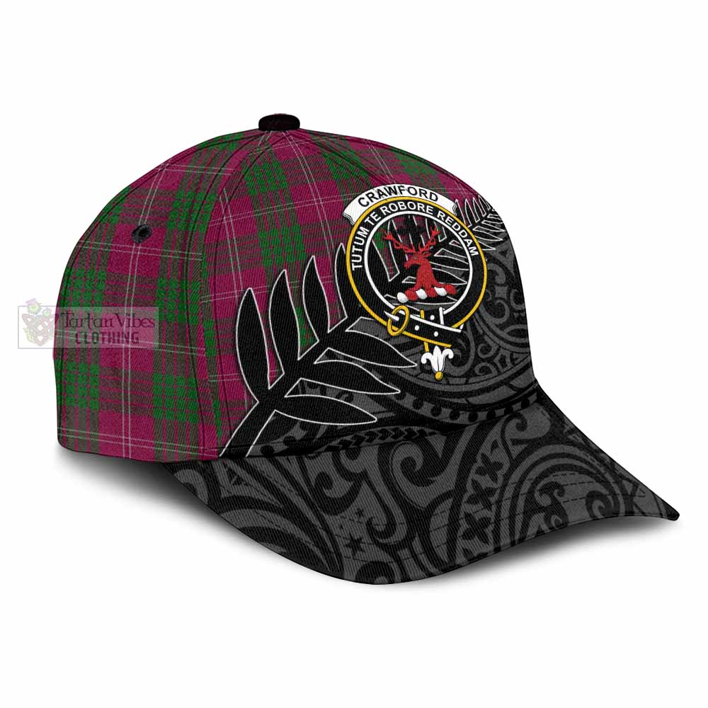 Tartan Vibes Clothing Crawford Tartan Classic Cap with New Zealand Silver Fern Half Style