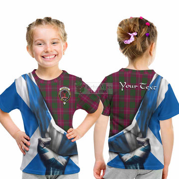 Crawford Tartan Kid T-Shirt with Family Crest Scotland Patriotic Style