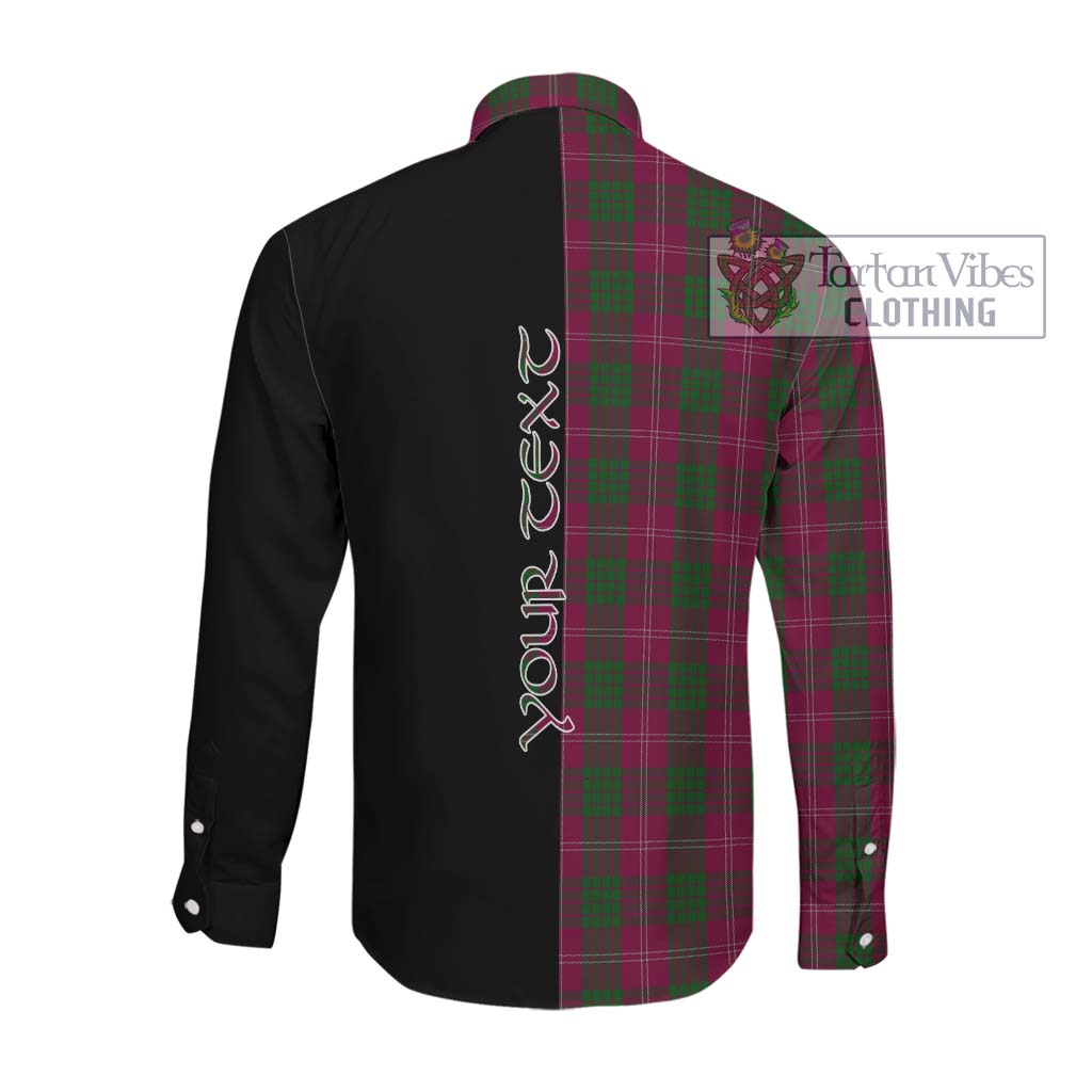 Tartan Vibes Clothing Crawford Tartan Long Sleeve Button Shirt with Family Crest and Half Of Me Style