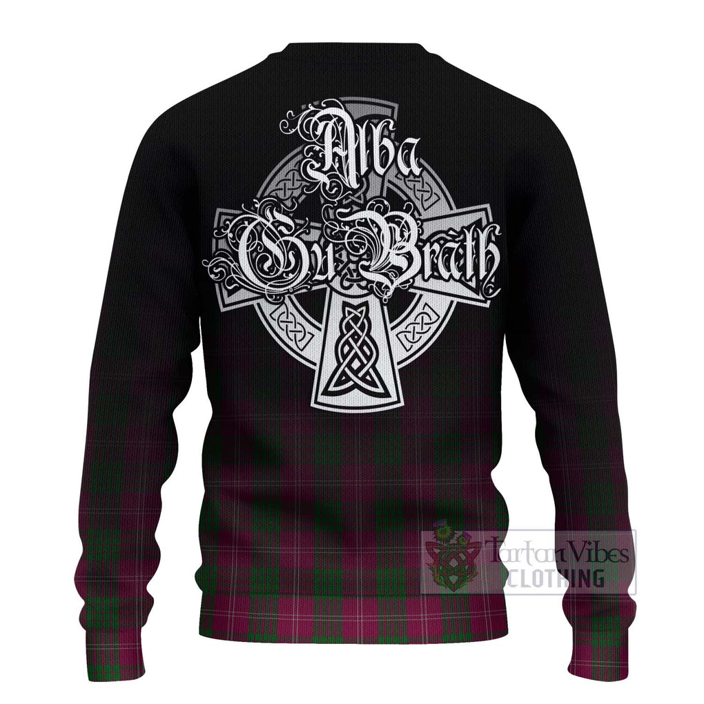 Tartan Vibes Clothing Crawford Tartan Knitted Sweater Featuring Alba Gu Brath Family Crest Celtic Inspired