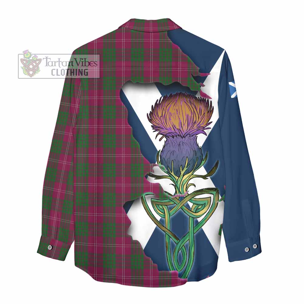 Crawford Tartan Family Crest Women's Casual Shirt Scottish Thistle Celtic Inspired - Tartan Vibes Clothing