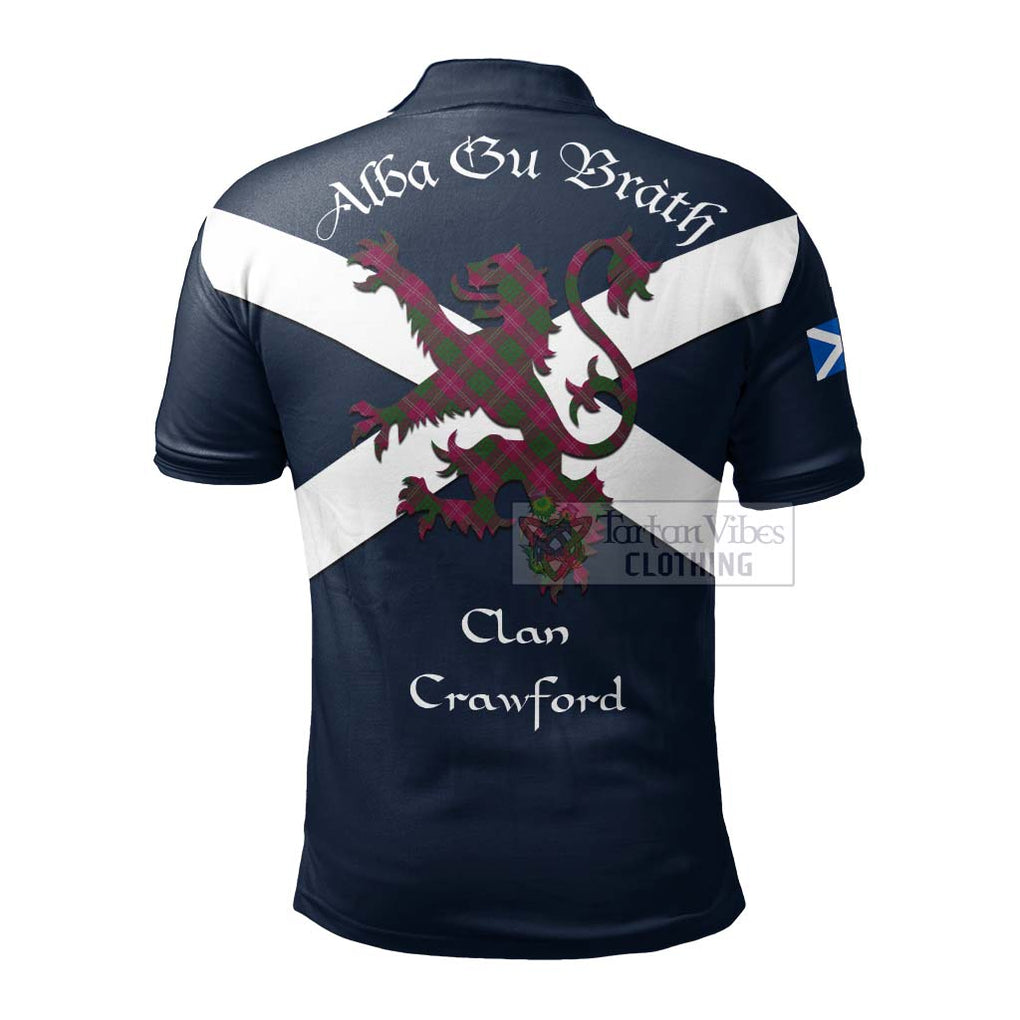 Tartan Vibes Clothing Crawford Tartan Lion Rampant Polo Shirt – Proudly Display Your Heritage with Alba Gu Brath and Clan Name