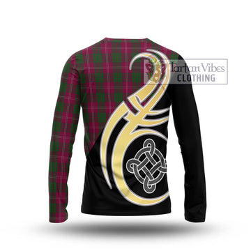 Crawford Tartan Long Sleeve T-Shirt with Family Crest and Celtic Symbol Style