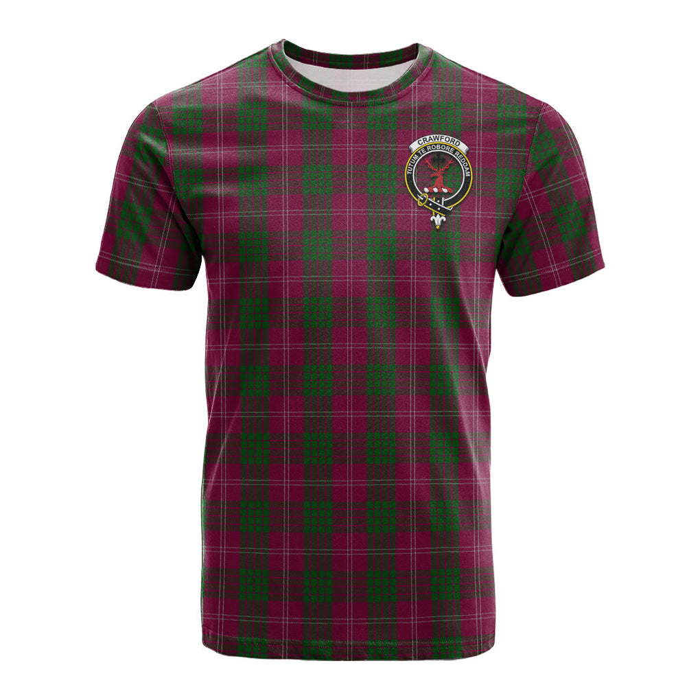 Crawford Tartan T-Shirt with Family Crest - Tartan Vibes Clothing