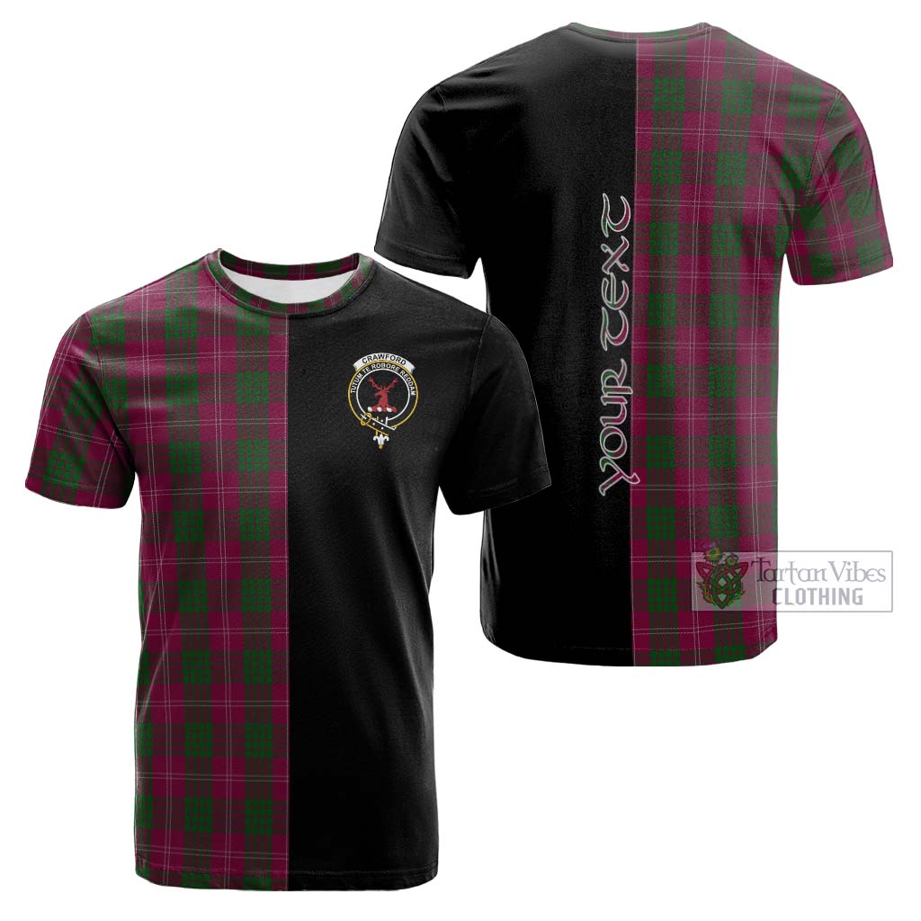 Tartan Vibes Clothing Crawford Tartan Cotton T-shirt with Family Crest and Half Of Me Style