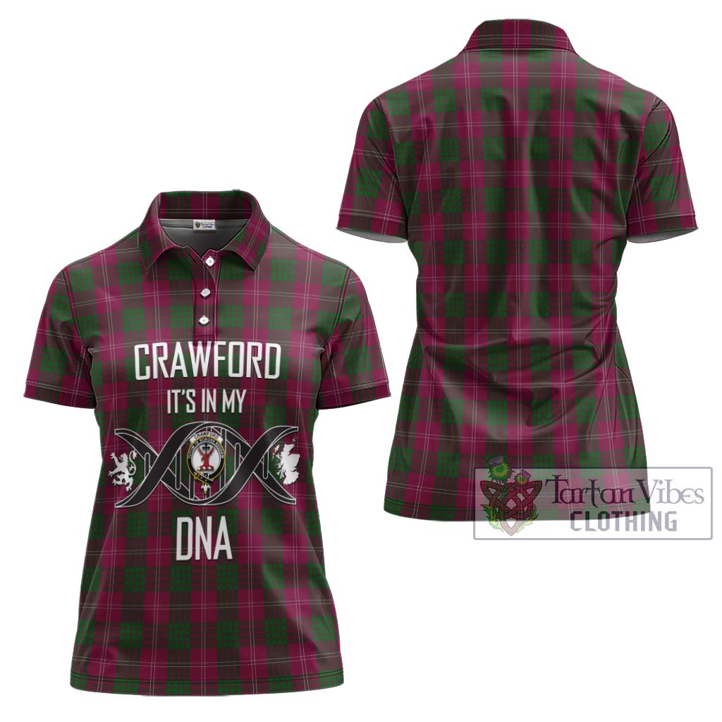 Tartan Vibes Clothing Crawford Tartan Women's Polo Shirt with Family Crest DNA In Me Style