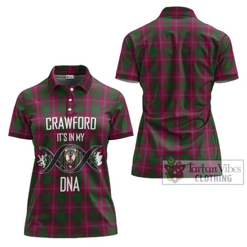 Crawford Tartan Women's Polo Shirt with Family Crest DNA In Me Style