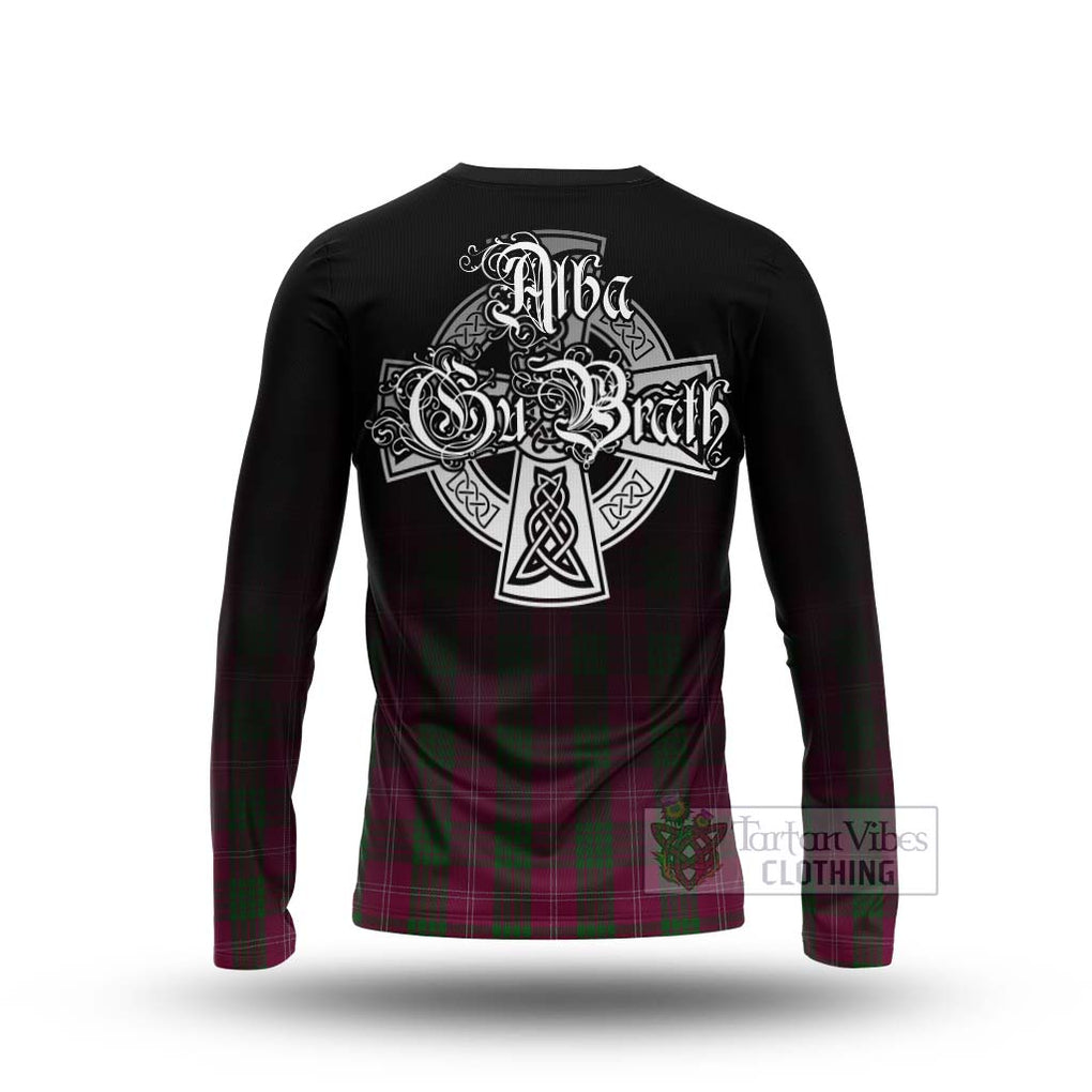 Tartan Vibes Clothing Crawford Tartan Long Sleeve T-Shirt Featuring Alba Gu Brath Family Crest Celtic Inspired