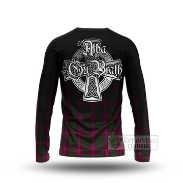 Crawford Tartan Long Sleeve T-Shirt Featuring Alba Gu Brath Family Crest Celtic Inspired