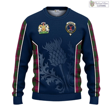 Crawford Tartan Knitted Sweatshirt with Family Crest and Scottish Thistle Vibes Sport Style