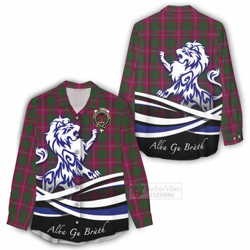 Crawford Tartan Women's Casual Shirt with Alba Gu Brath Regal Lion Emblem