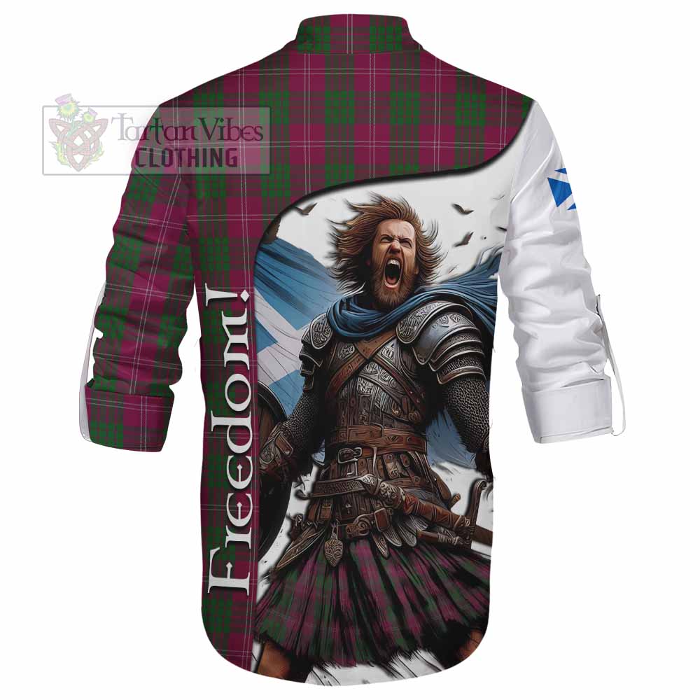 Tartan Vibes Clothing Crawford Crest Tartan Ghillie Kilt Shirt Inspired by the Freedom of Scottish Warrior