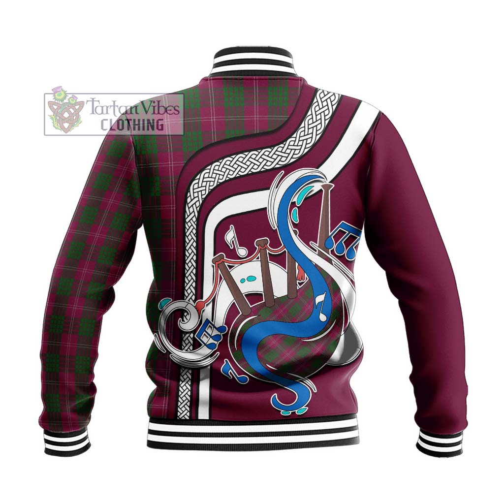 Tartan Vibes Clothing Crawford Tartan Baseball Jacket with Epic Bagpipe Style