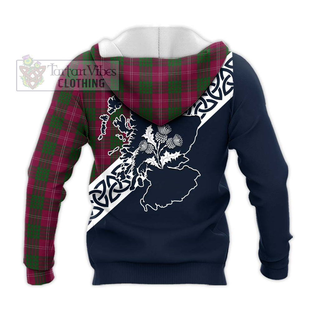 Tartan Vibes Clothing Crawford Tartan Knitted Hoodie Featuring Thistle and Scotland Map