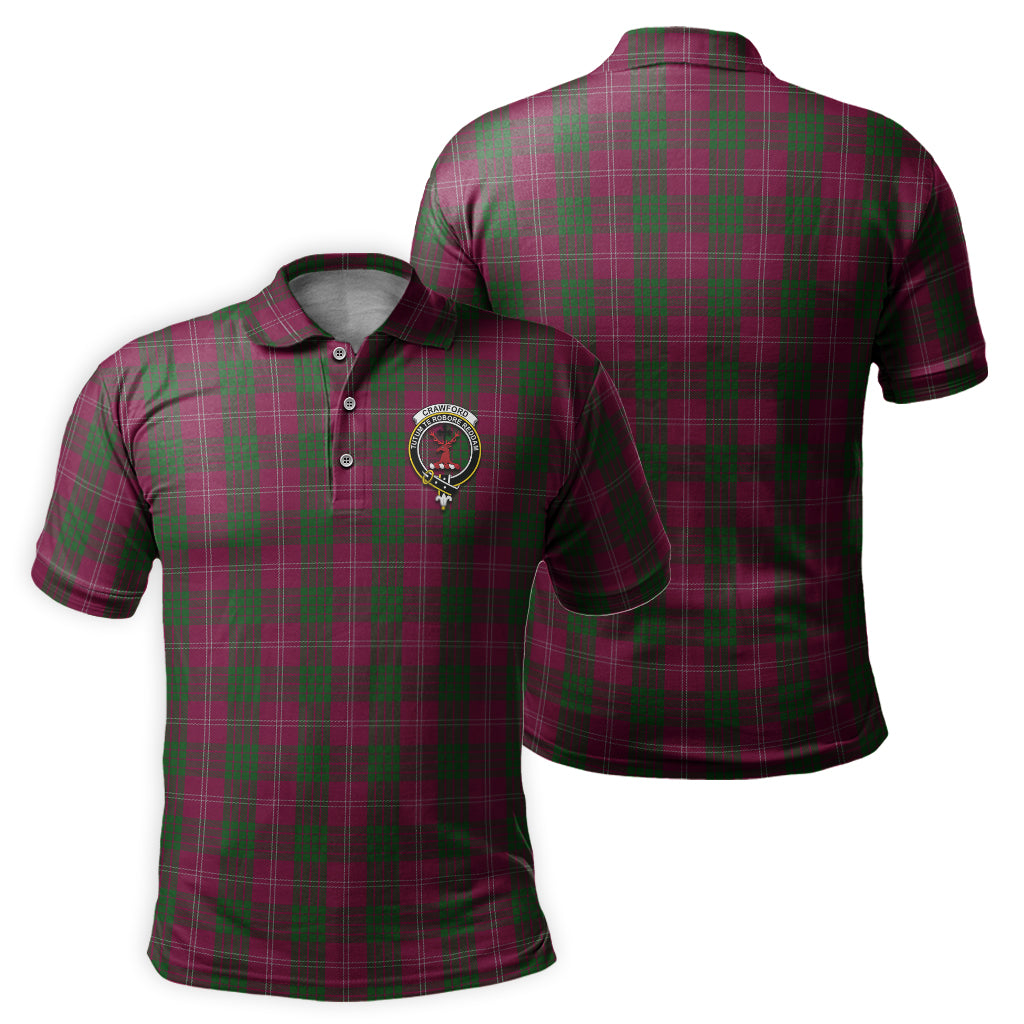 Crawford Tartan Men's Polo Shirt with Family Crest - Tartan Vibes Clothing