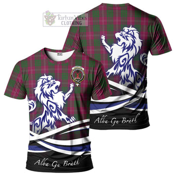 Crawford Tartan Cotton T-shirt with Alba Gu Brath Regal Lion Emblem