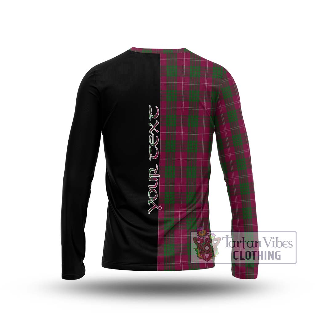 Tartan Vibes Clothing Crawford Tartan Long Sleeve T-Shirt with Family Crest and Half Of Me Style