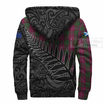 Crawford Crest Tartan Sherpa Hoodie with New Zealand Silver Fern Half Style