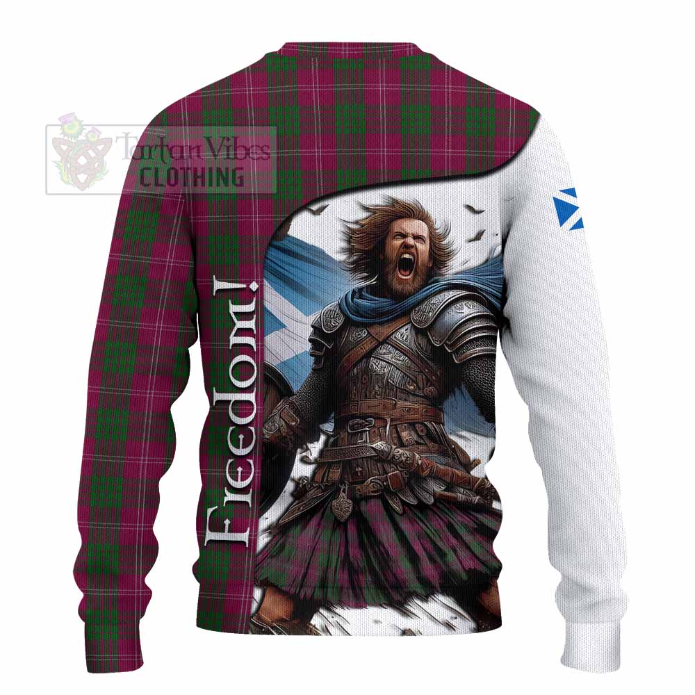 Tartan Vibes Clothing Crawford Crest Tartan Knitted Sweater Inspired by the Freedom of Scottish Warrior