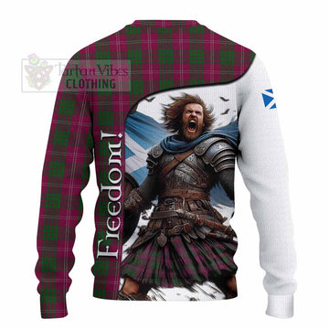 Crawford Crest Tartan Knitted Sweater Inspired by the Freedom of Scottish Warrior