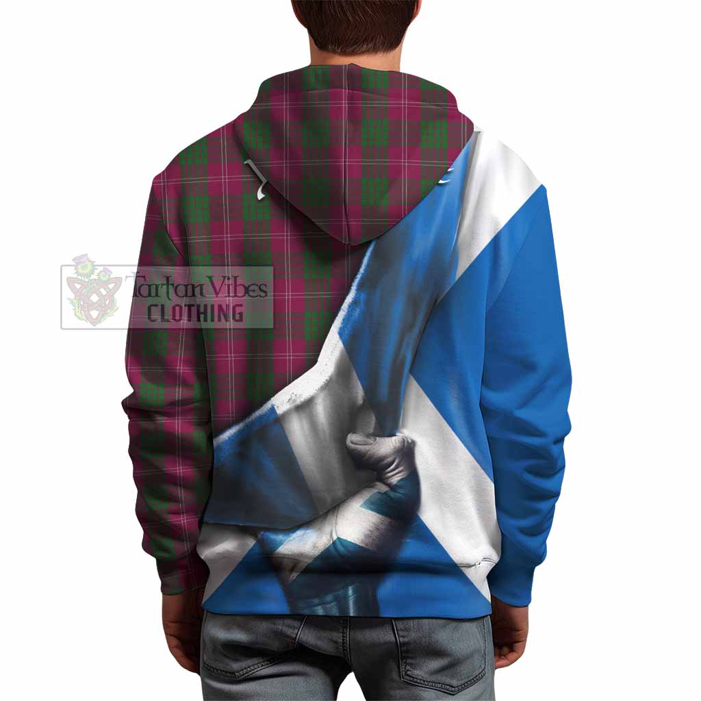 Tartan Vibes Clothing Crawford Tartan Hoodie with Family Crest Scotland Patriotic Style