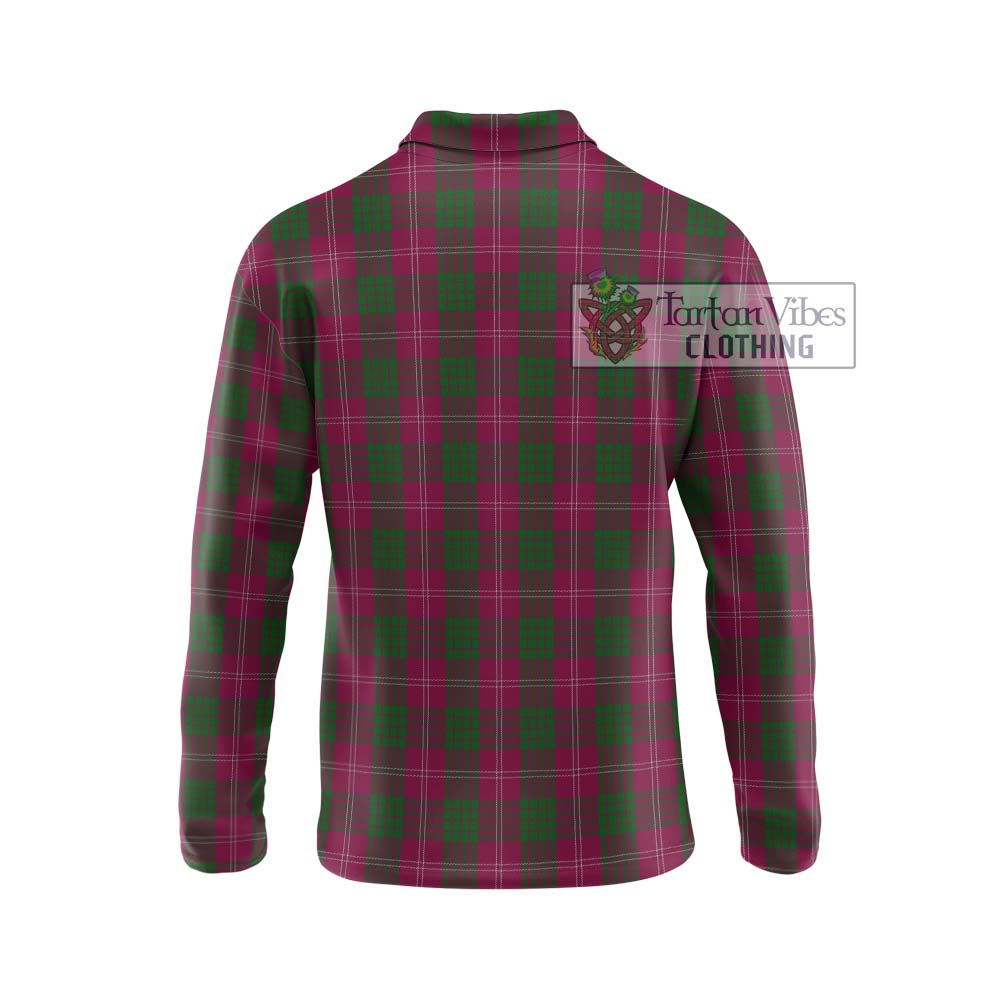 Tartan Vibes Clothing Crawford Tartan Long Sleeve Polo Shirt with Family Crest DNA In Me Style