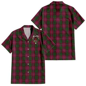 Crawford Tartan Short Sleeve Button Down Shirt with Family Crest