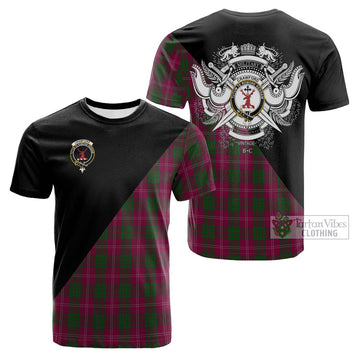 Crawford Tartan Cotton T-shirt with Family Crest and Military Logo Style