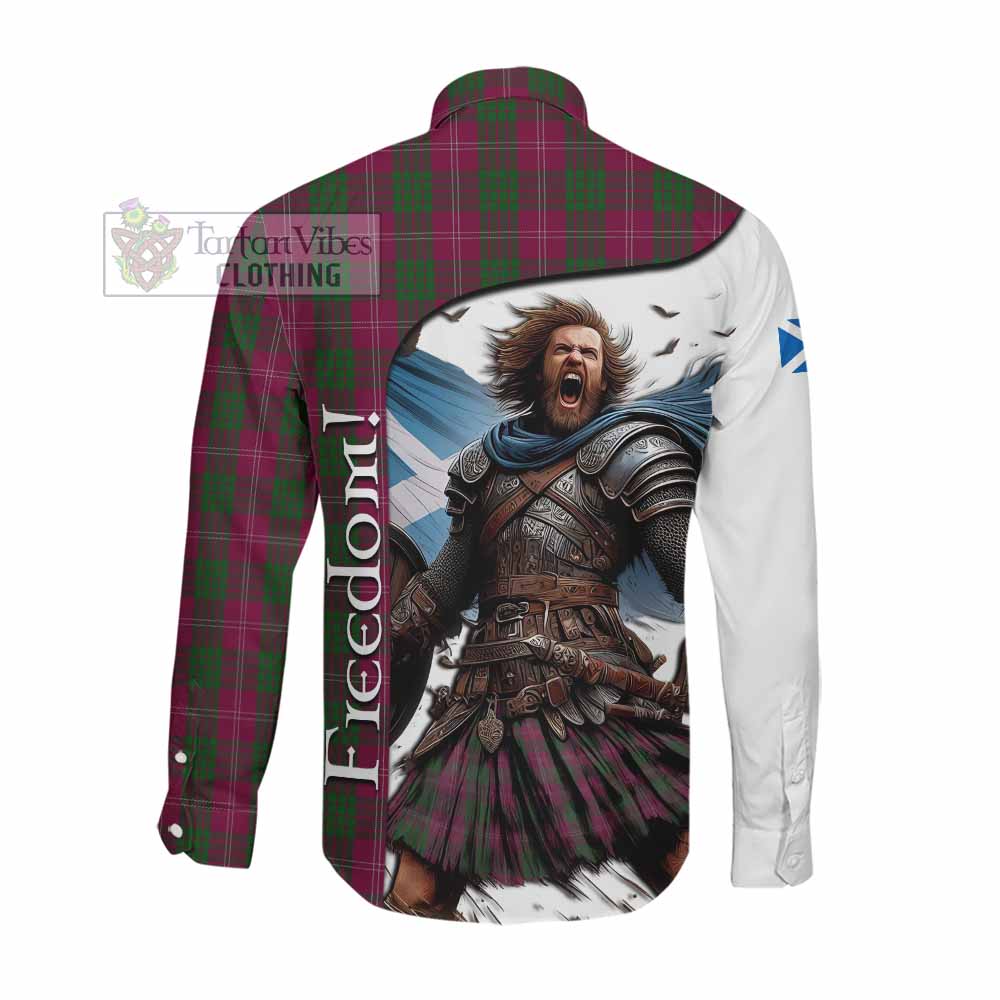 Tartan Vibes Clothing Crawford Crest Tartan Long Sleeve Button Shirt Inspired by the Freedom of Scottish Warrior