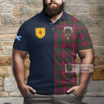 Crawford Tartan Polo Shirt with Scottish Lion Royal Arm Half Style