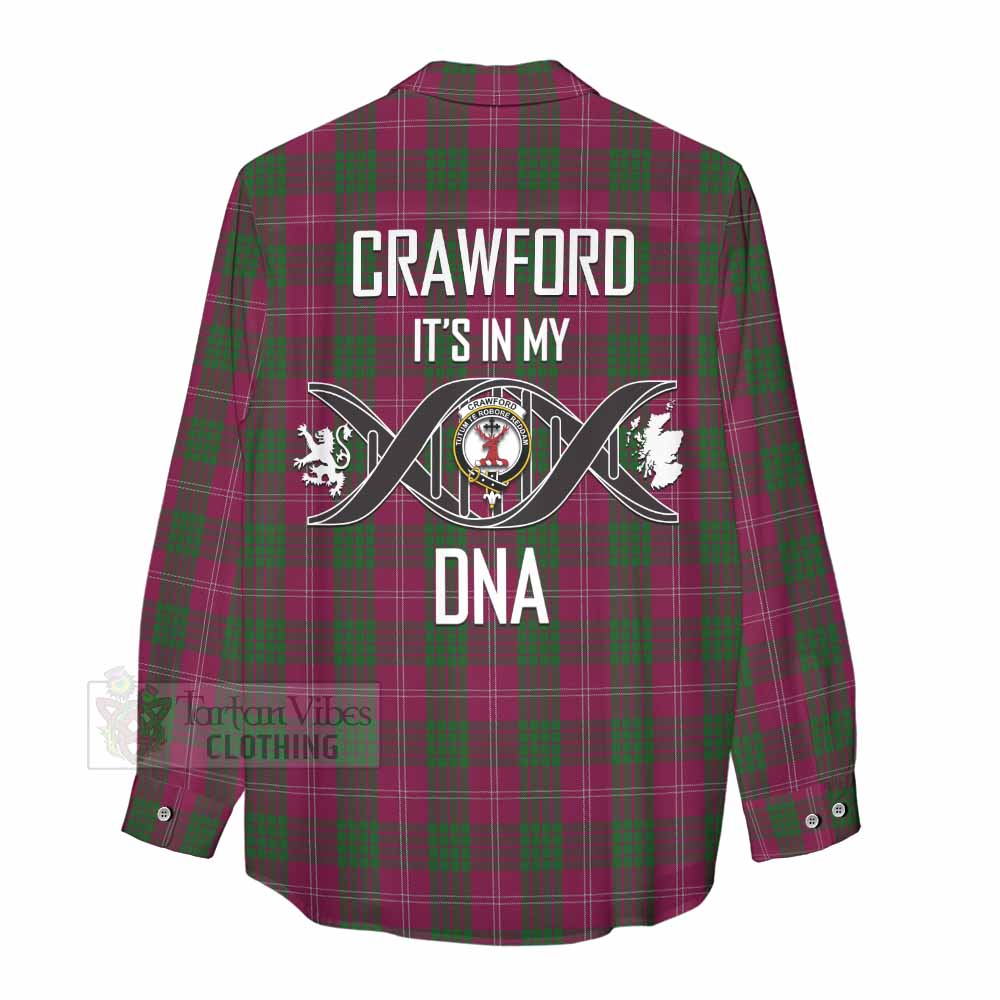 Tartan Vibes Clothing Crawford Tartan Women's Casual Shirt with Family Crest DNA In Me Style