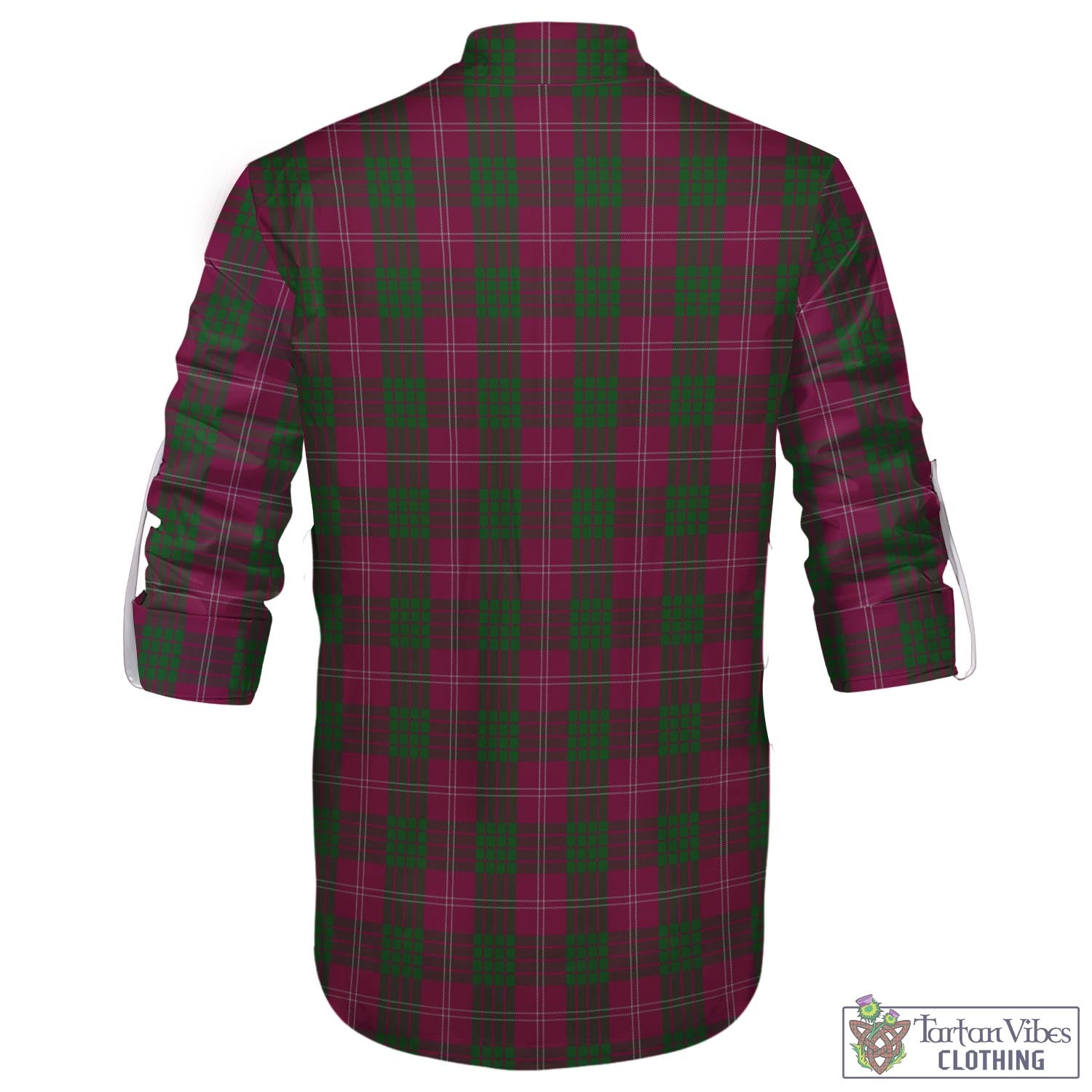 Tartan Vibes Clothing Crawford Tartan Men's Scottish Traditional Jacobite Ghillie Kilt Shirt with Family Crest