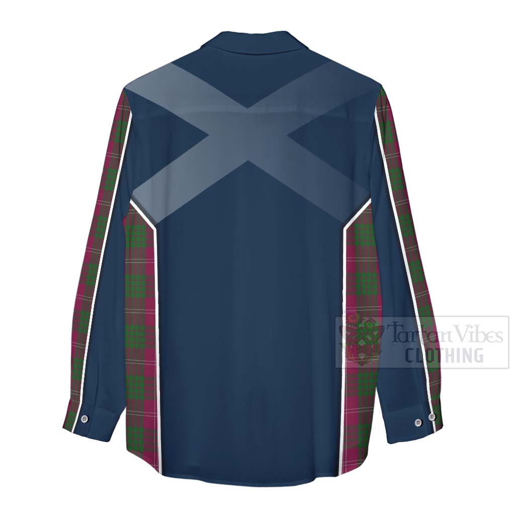 Tartan Vibes Clothing Crawford Tartan Women's Casual Shirt with Family Crest and Scottish Thistle Vibes Sport Style