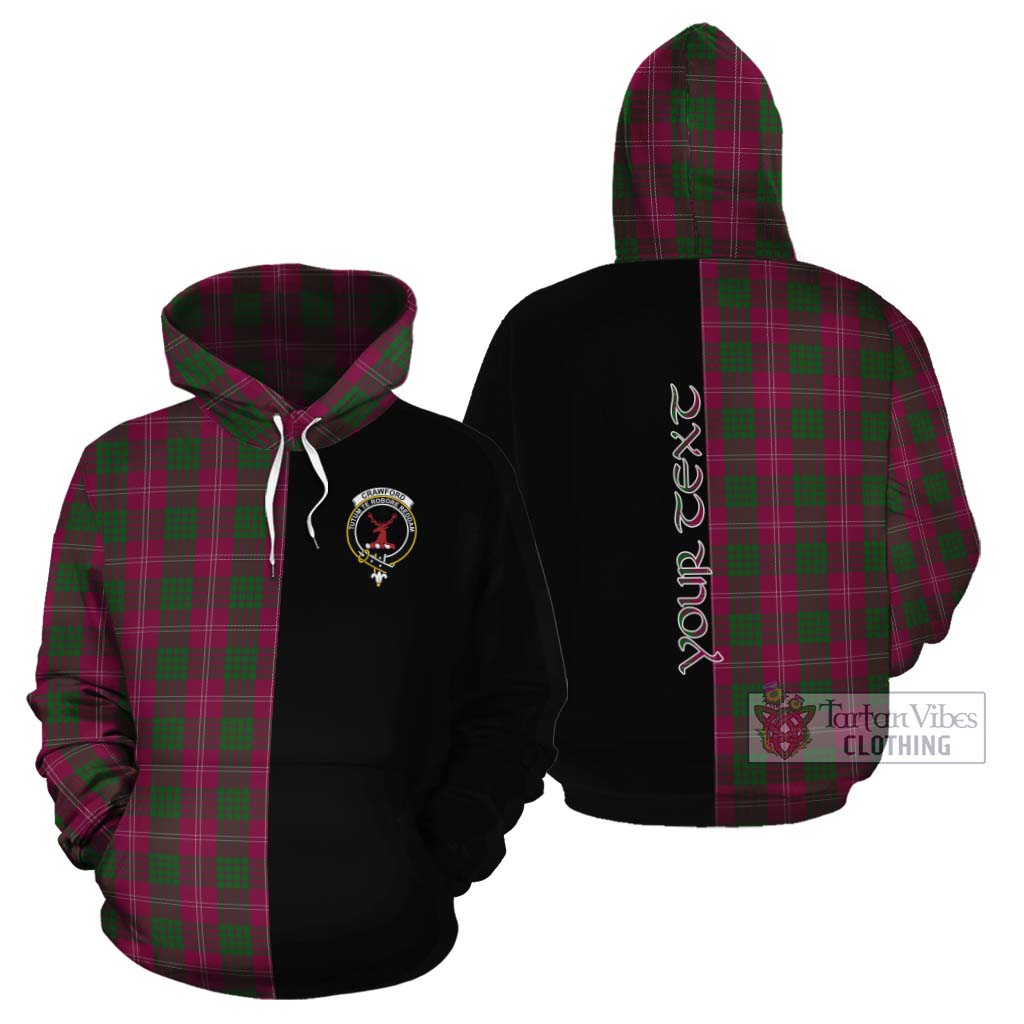 Tartan Vibes Clothing Crawford Tartan Cotton Hoodie with Family Crest and Half Of Me Style