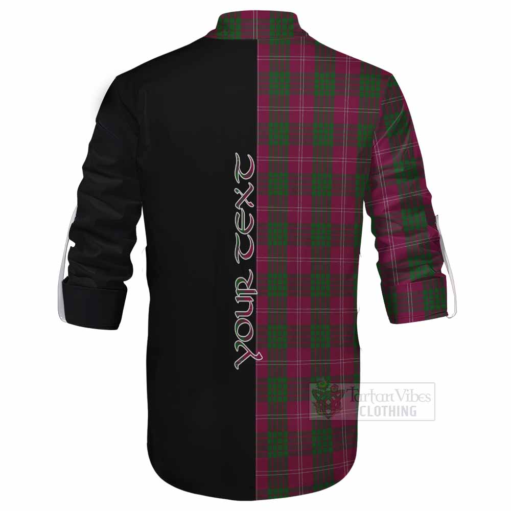 Tartan Vibes Clothing Crawford Tartan Ghillie Kilt Shirt with Family Crest and Half Of Me Style